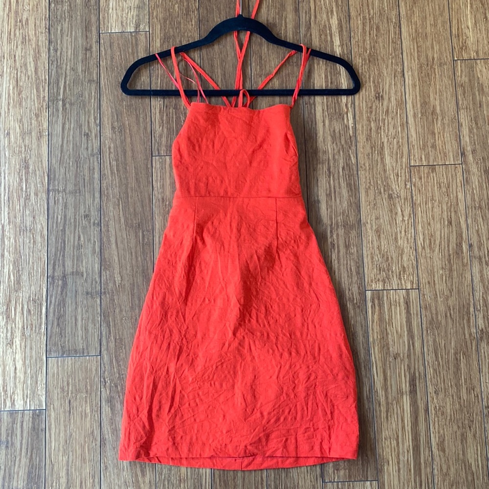 ASTR linen blend mini dress